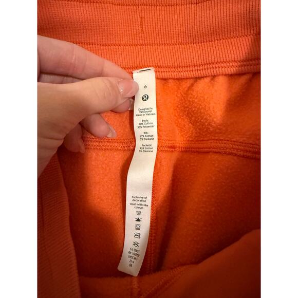 Lululemon Cotton Fleece Athletic Cozy Joggers – Orange Rust, Size 6 - Picture 5 of 7